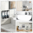 3 Chamber Wall-Mounted Shower Dispenser No Drill Large Capacity Bathroom Organizer