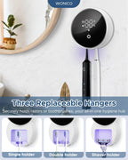 UV Toothbrush Sanitizer and Holder,  Smart Tooth Brush Holders for Bathroom, Toothbrush Wall-Mounted Cleaner Organizer with Auto-Inductive Cover Fits Electric, Manual Toothbrushes for Home