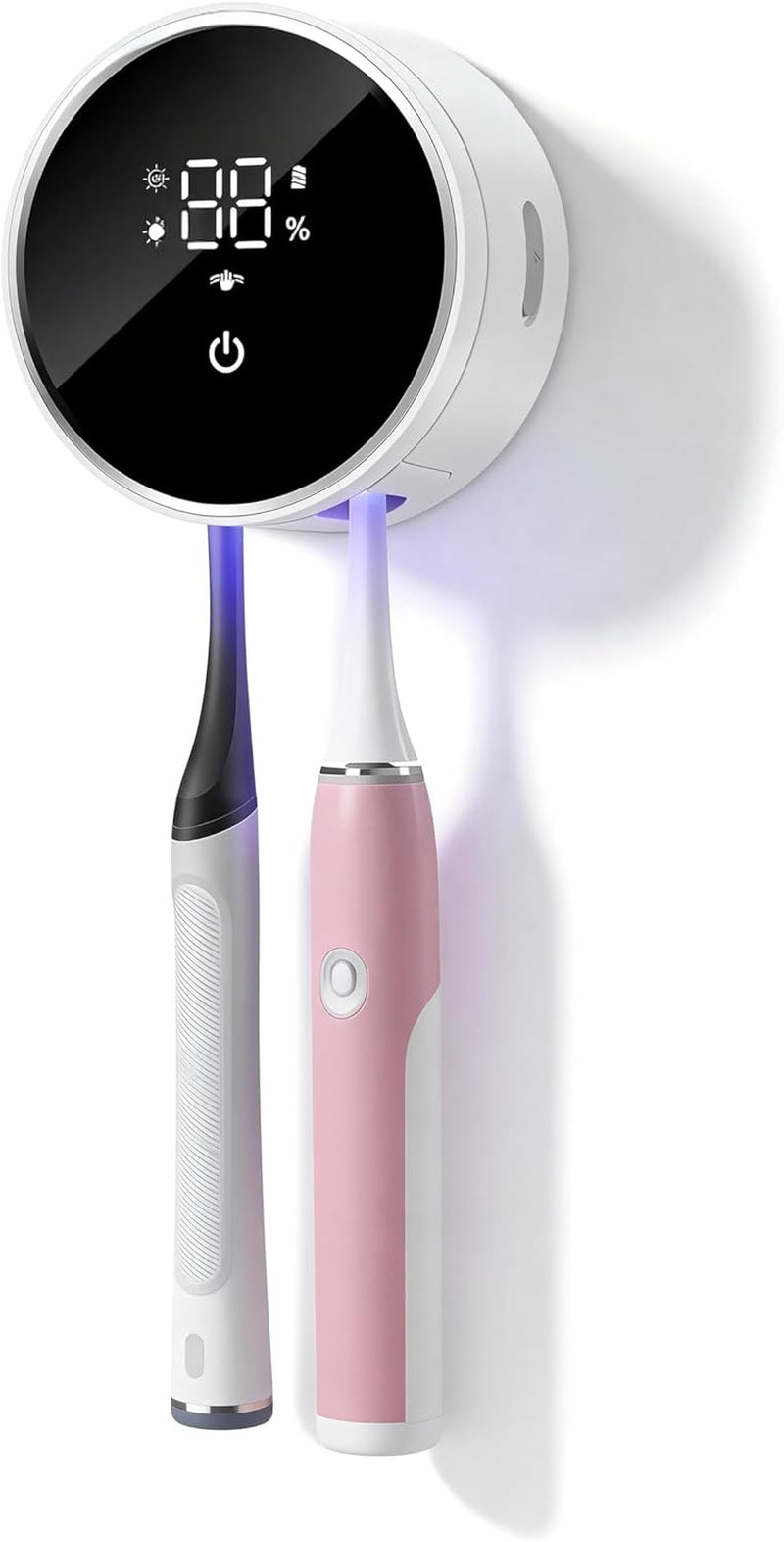 UV Toothbrush Sanitizer and Holder,  Smart Tooth Brush Holders for Bathroom, Toothbrush Wall-Mounted Cleaner Organizer with Auto-Inductive Cover Fits Electric, Manual Toothbrushes for Home