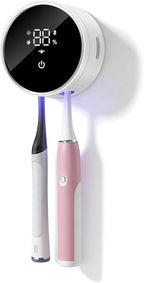 UV Toothbrush Sanitizer and Holder,  Smart Tooth Brush Holders for Bathroom, Toothbrush Wall-Mounted Cleaner Organizer with Auto-Inductive Cover Fits Electric, Manual Toothbrushes for Home